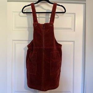 Wild Fable Corduroy Overall Dress Pinafore Burnt Orange Rust Womens Small